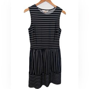 AA Studio Black & White Striped Midi Sleeveless Dress Size 8